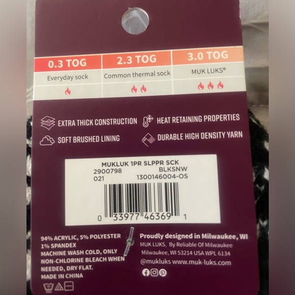 NWT MUK LUK Thermal Slipper Socks 3.0 - Picture 3 of 5